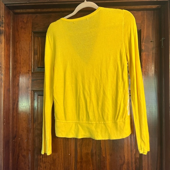 Ellen Tracy Yellow and White Floral Cardigan - Picture 2 of 4